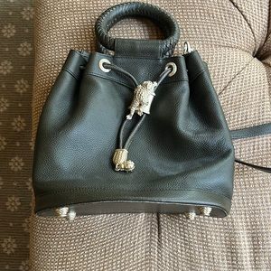 Vintage Barry Kieselstein-Cord dark green hand bag.